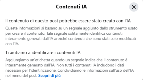 il discalmer dell'etichetta "contenuti AI" di Meta etichetta ai meta disclamer